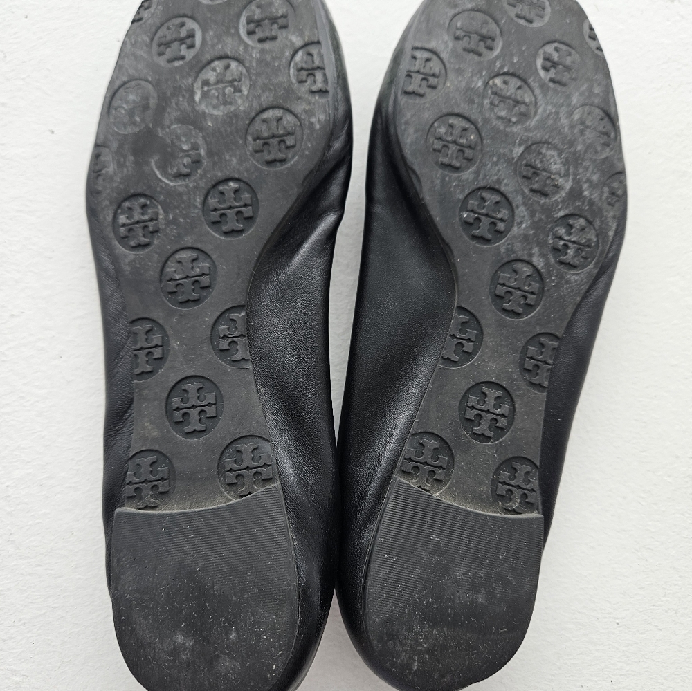 TORY BIRCH Black Leather Ballet Flat Size 8! - Picture 4 of 5